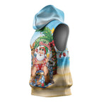 Aussie Christmas Sleeveless Hoodie Santa Summer Vibes