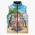 Aussie Christmas Sleeveless Puffer Jacket Santa Summer Vibes