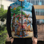 Aussie Christmas Sleeveless Puffer Jacket Santa Summer Vibes