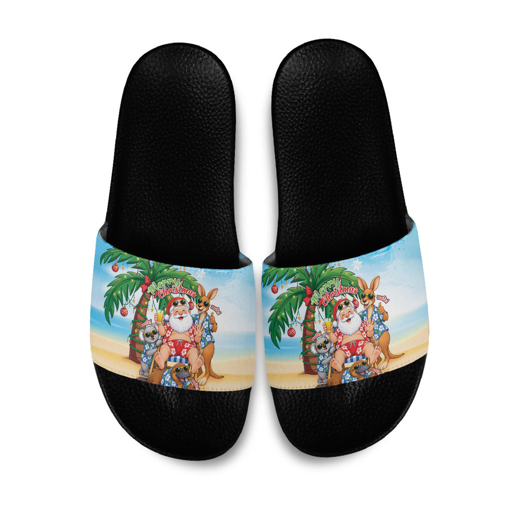 Aussie Christmas Slide Sandals Santa Summer Vibes