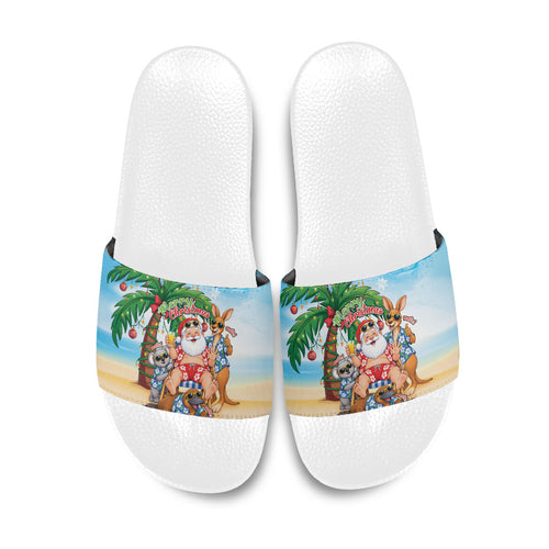 Aussie Christmas Slide Sandals Santa Summer Vibes