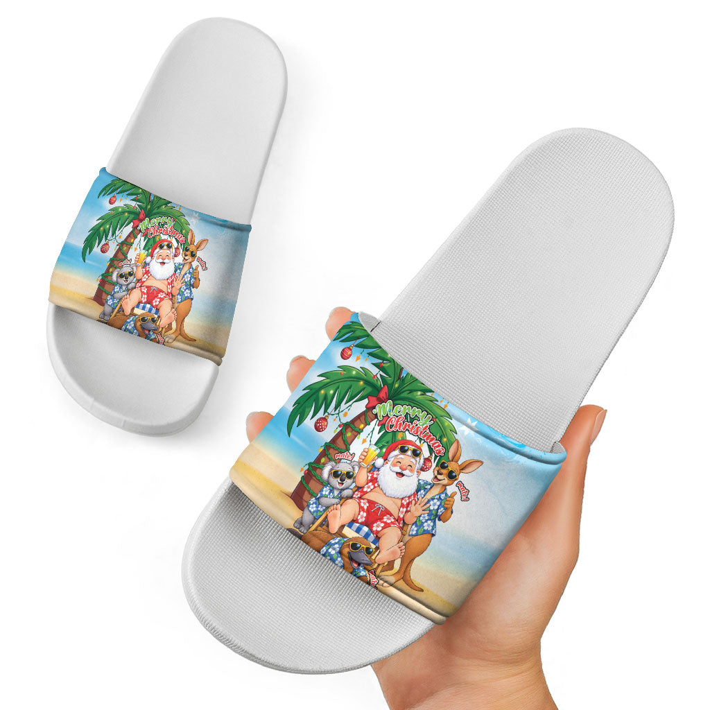 Aussie Christmas Slide Sandals Santa Summer Vibes