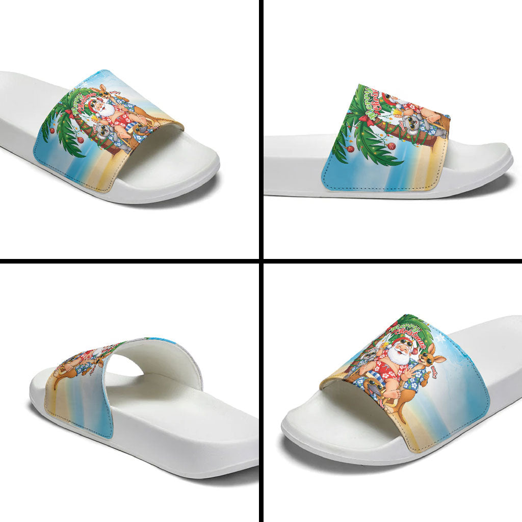 Aussie Christmas Slide Sandals Santa Summer Vibes