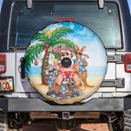 Aussie Christmas Spare Tire Cover Santa Summer Vibes