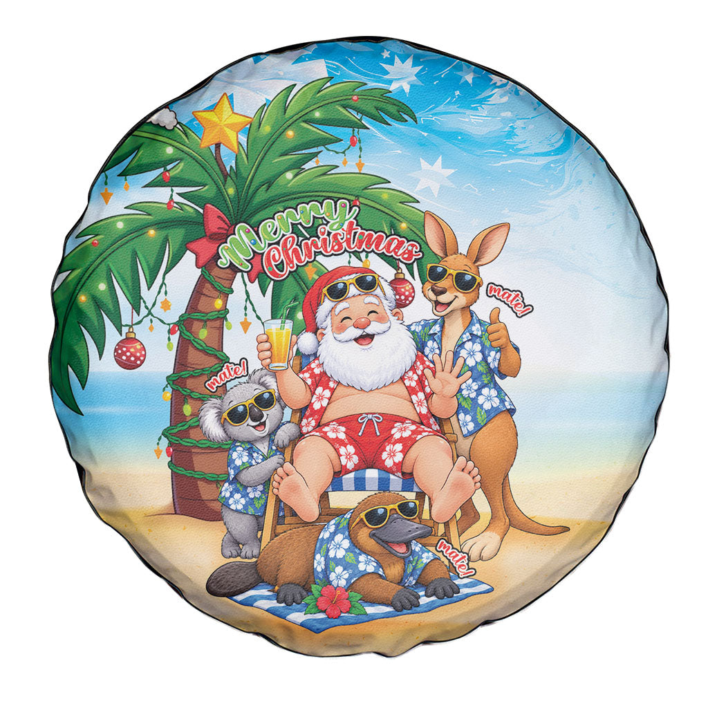 Aussie Christmas Spare Tire Cover Santa Summer Vibes