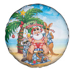 Aussie Christmas Spare Tire Cover Santa Summer Vibes