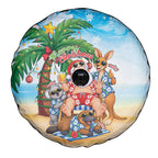 Aussie Christmas Spare Tire Cover Santa Summer Vibes