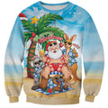Aussie Christmas Sweatshirt Santa Summer Vibes