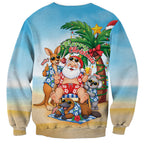 Aussie Christmas Sweatshirt Santa Summer Vibes