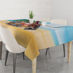 Aussie Christmas Tablecloth Santa Summer Vibes