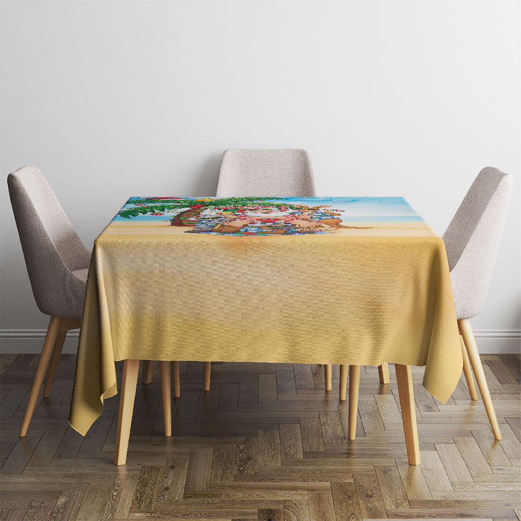 Aussie Christmas Tablecloth Santa Summer Vibes