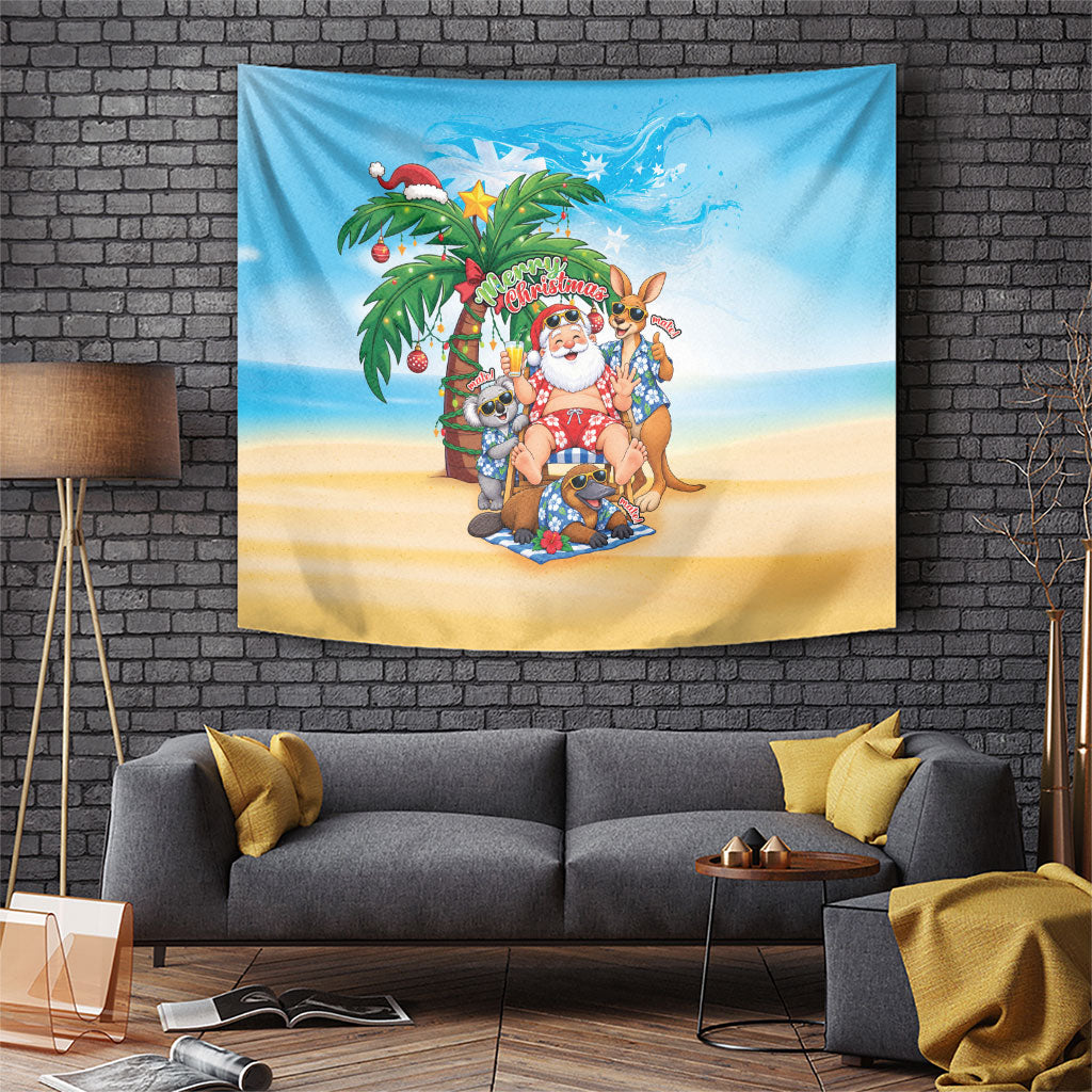 Aussie Christmas Tapestry Santa Summer Vibes