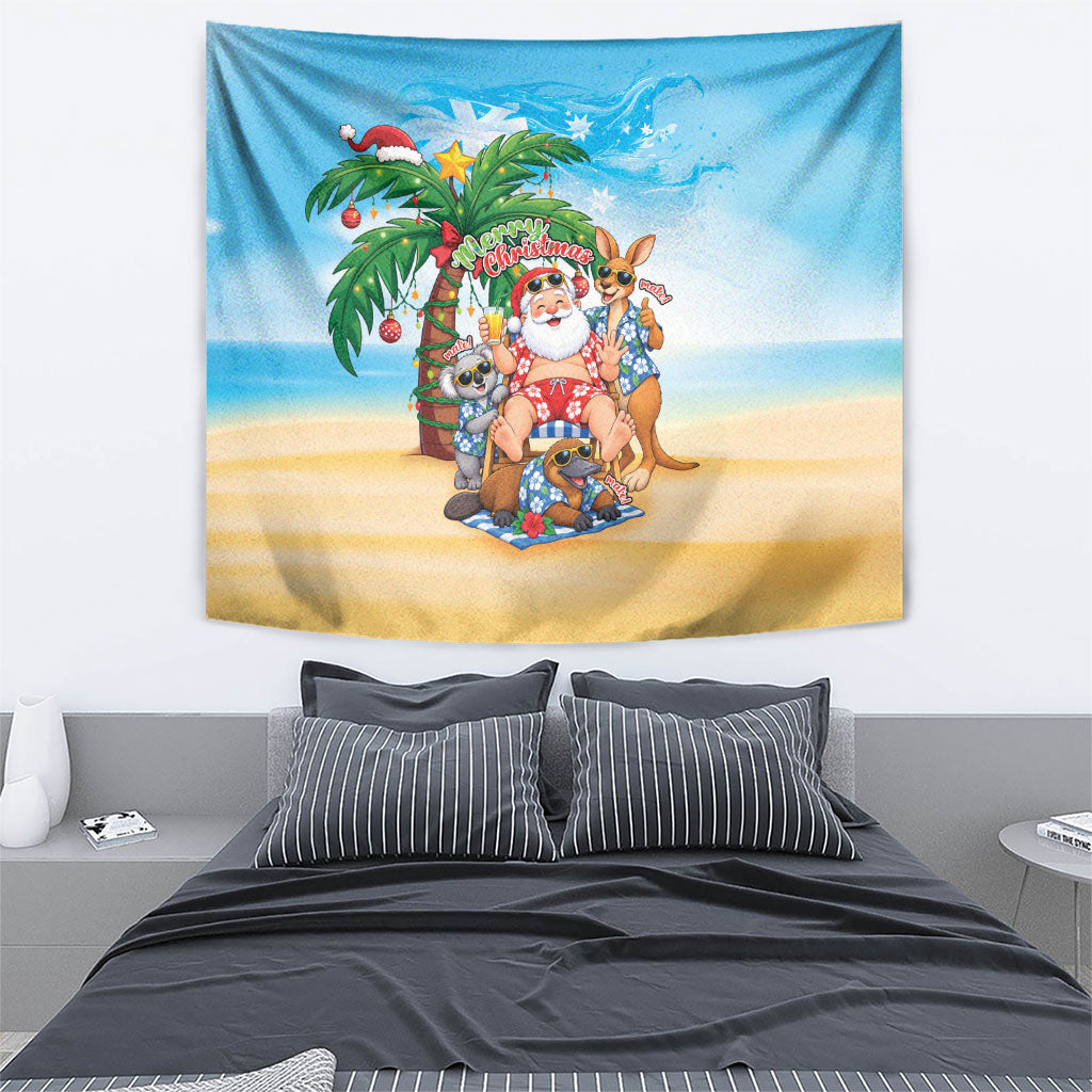 Aussie Christmas Tapestry Santa Summer Vibes