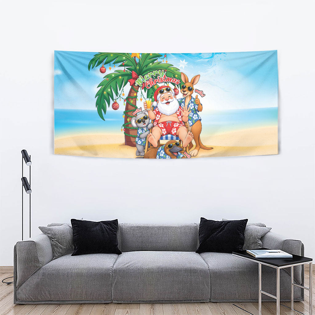 Aussie Christmas Tapestry Santa Summer Vibes