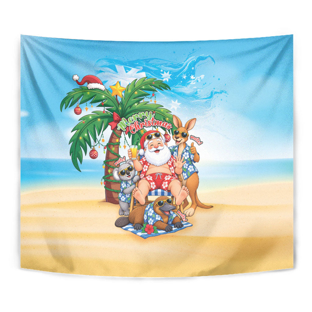 Aussie Christmas Tapestry Santa Summer Vibes