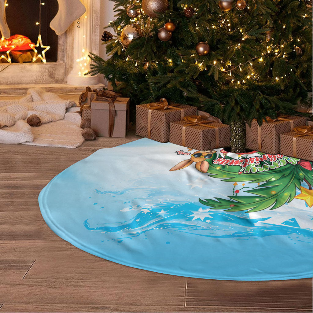 Aussie Christmas Tree Skirt Santa Summer Vibes
