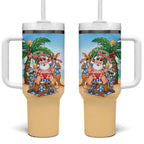 Aussie Christmas Tumbler With Handle Santa Summer Vibes