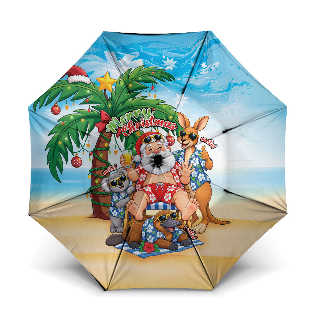 Aussie Christmas Umbrella Santa Summer Vibes