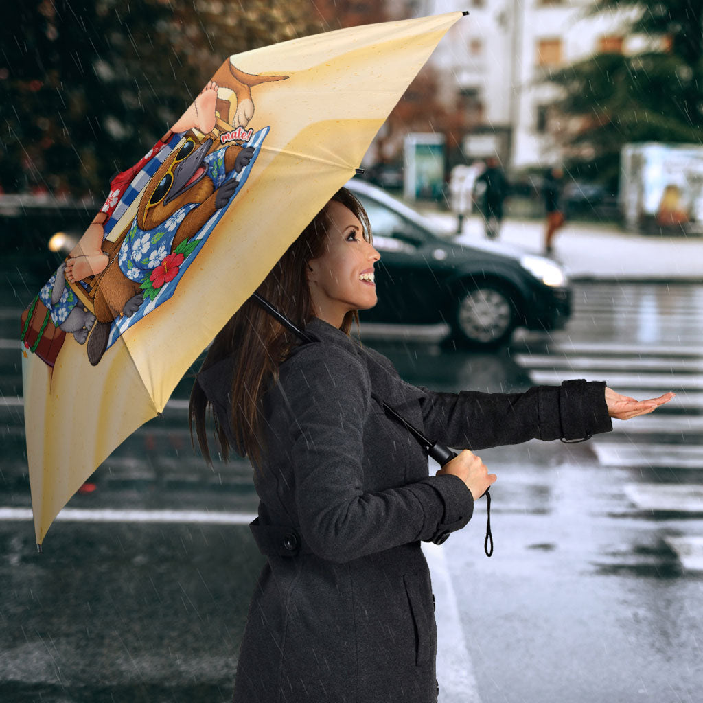 Aussie Christmas Umbrella Santa Summer Vibes