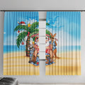 Aussie Christmas Window Curtain Santa Summer Vibes