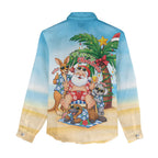 Aussie Christmas Women Casual Shirt Santa Summer Vibes