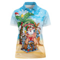 Aussie Christmas Women Polo Shirt Santa Summer Vibes