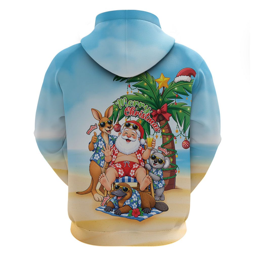 Aussie Christmas Zip Hoodie Santa Summer Vibes