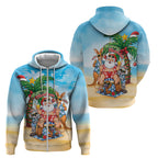 Aussie Christmas Zip Hoodie Santa Summer Vibes