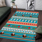 Australia Christmas Area Rug Xmas Beach Vibes Teal