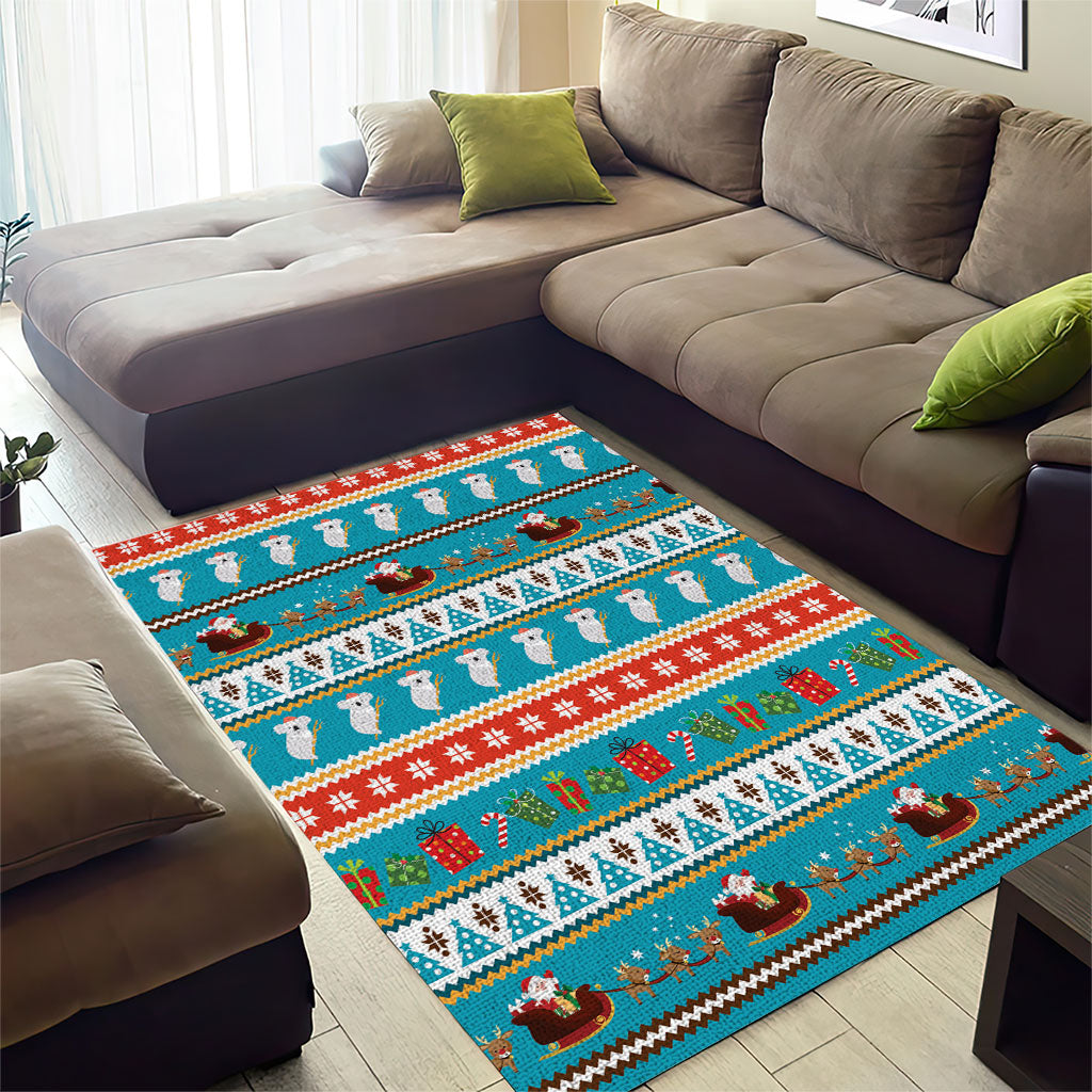 Australia Christmas Area Rug Xmas Beach Vibes Teal
