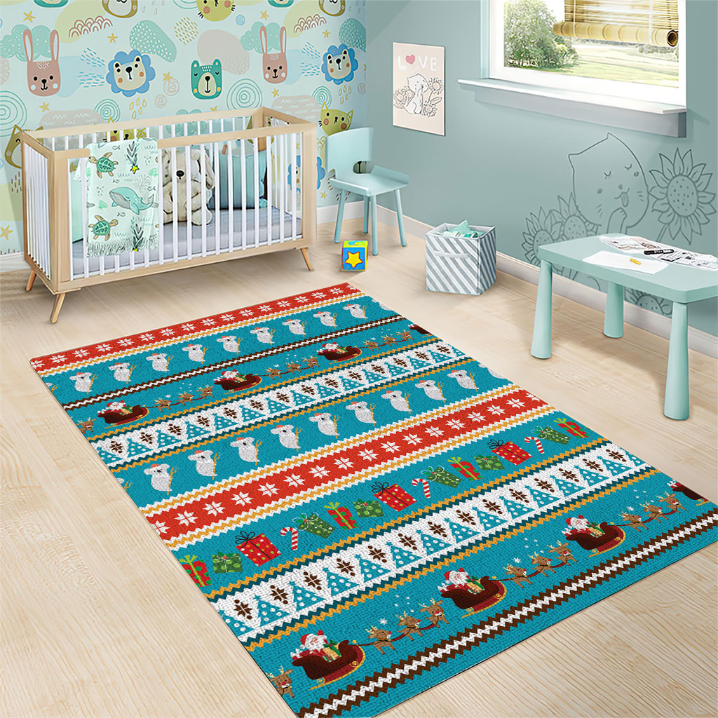 Australia Christmas Area Rug Xmas Beach Vibes Teal