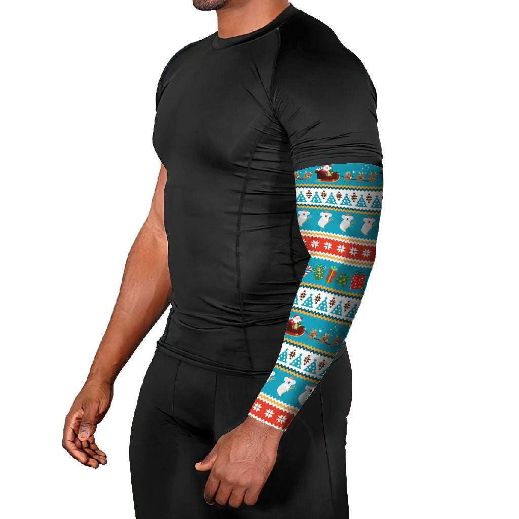 Australia Christmas Arm Sleeves Xmas Beach Vibes Teal