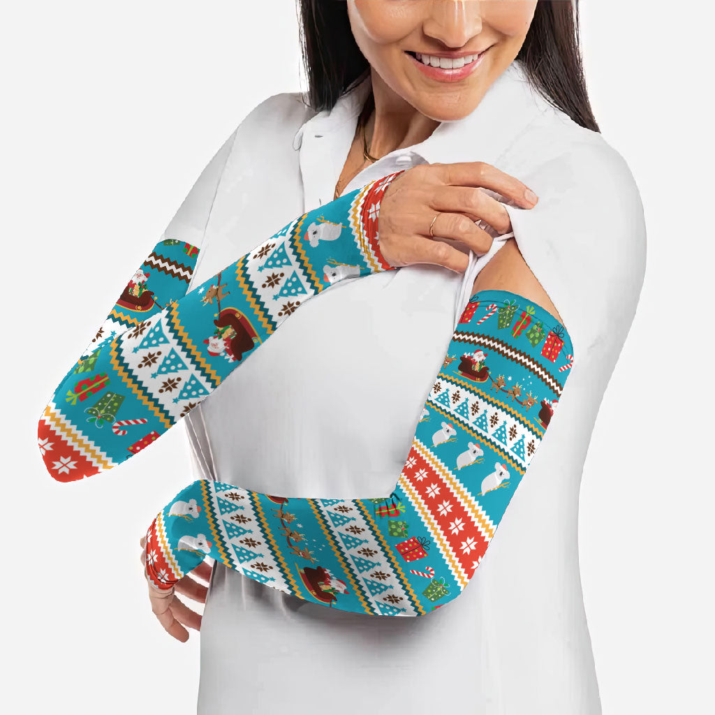Australia Christmas Arm Sleeves Xmas Beach Vibes Teal