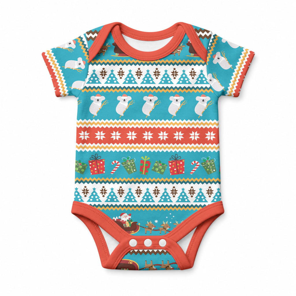 Australia Christmas Baby Onesie Xmas Beach Vibes Teal