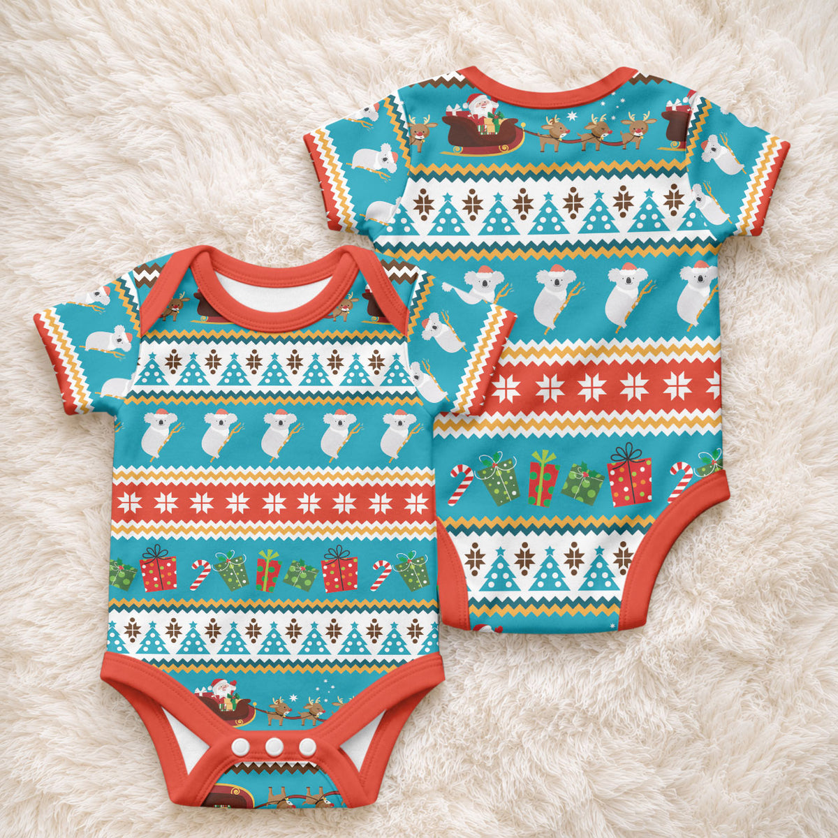 Australia Christmas Baby Onesie Xmas Beach Vibes Teal