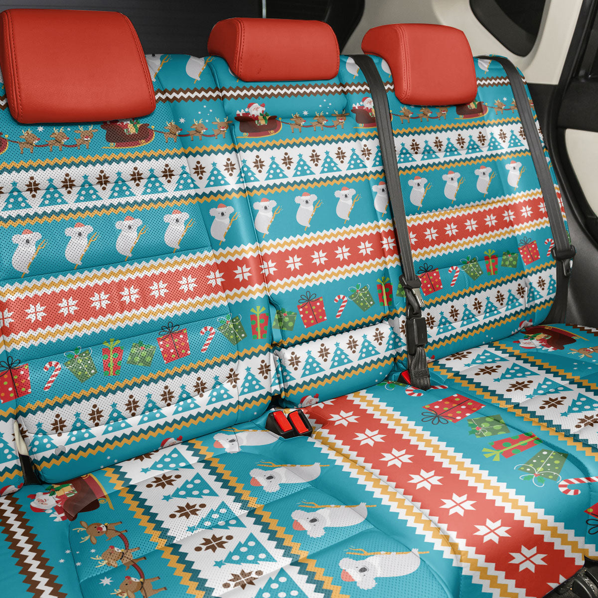 Australia Christmas Back Car Seat Cover Xmas Beach Vibes Teal
