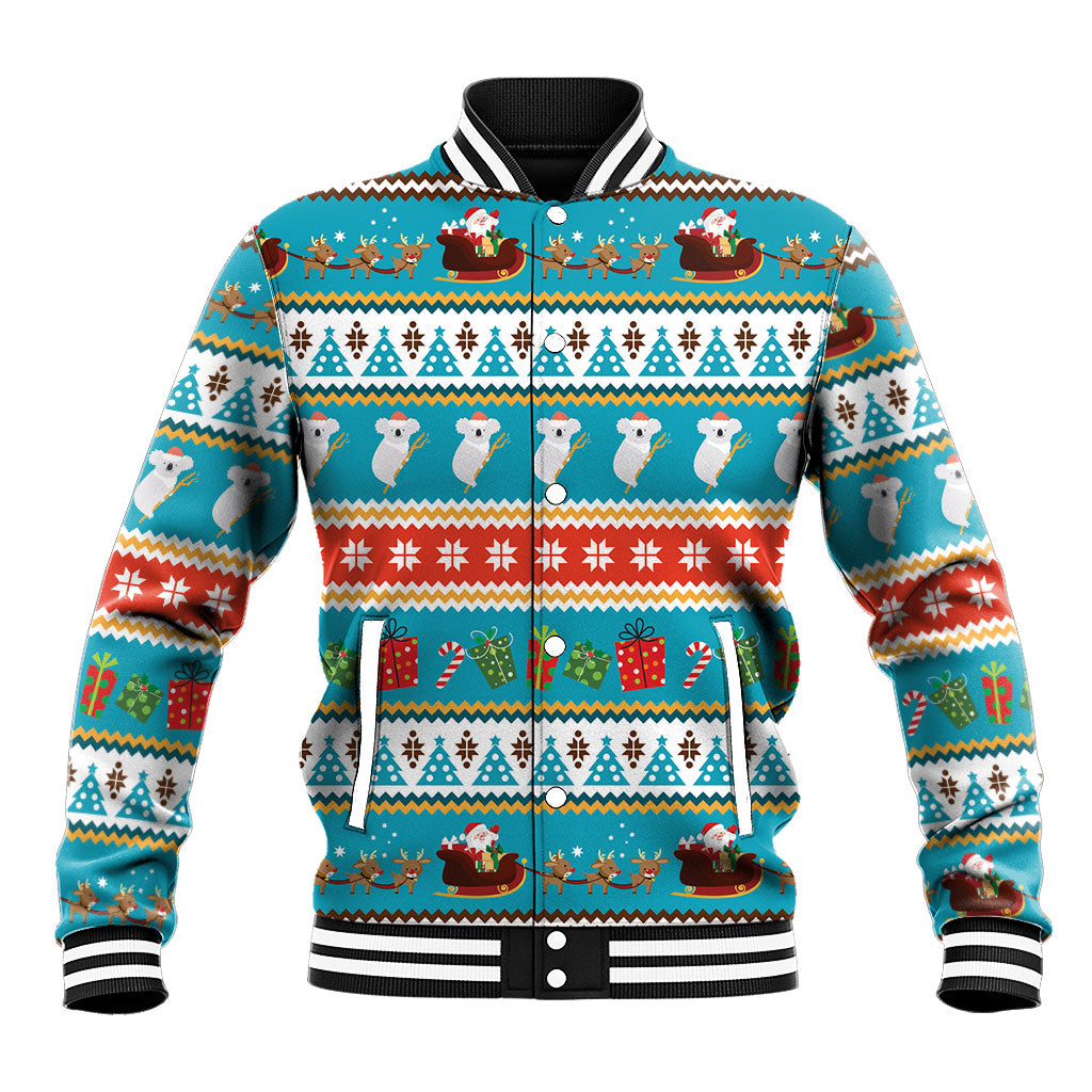 Australia Christmas Baseball Jacket Xmas Beach Vibes Teal