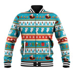 Australia Christmas Baseball Jacket Xmas Beach Vibes Teal