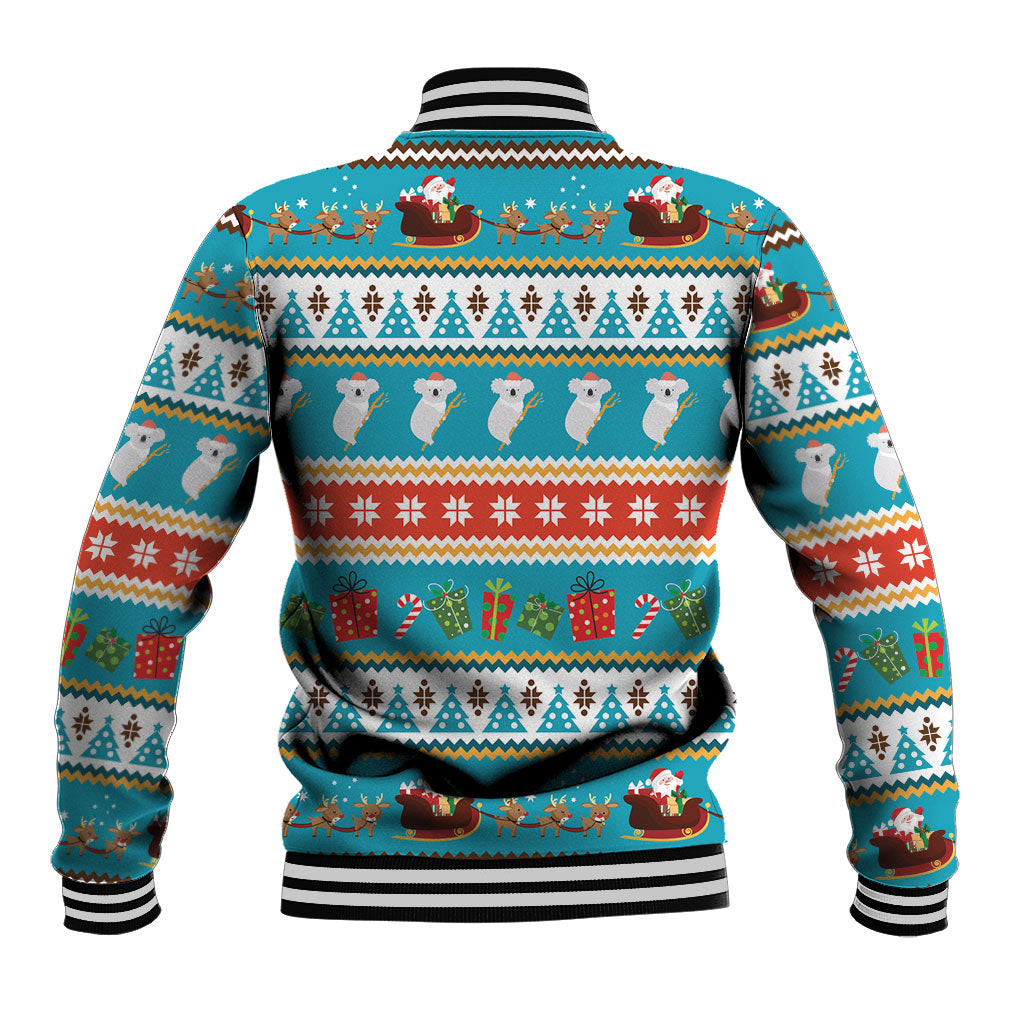 Australia Christmas Baseball Jacket Xmas Beach Vibes Teal