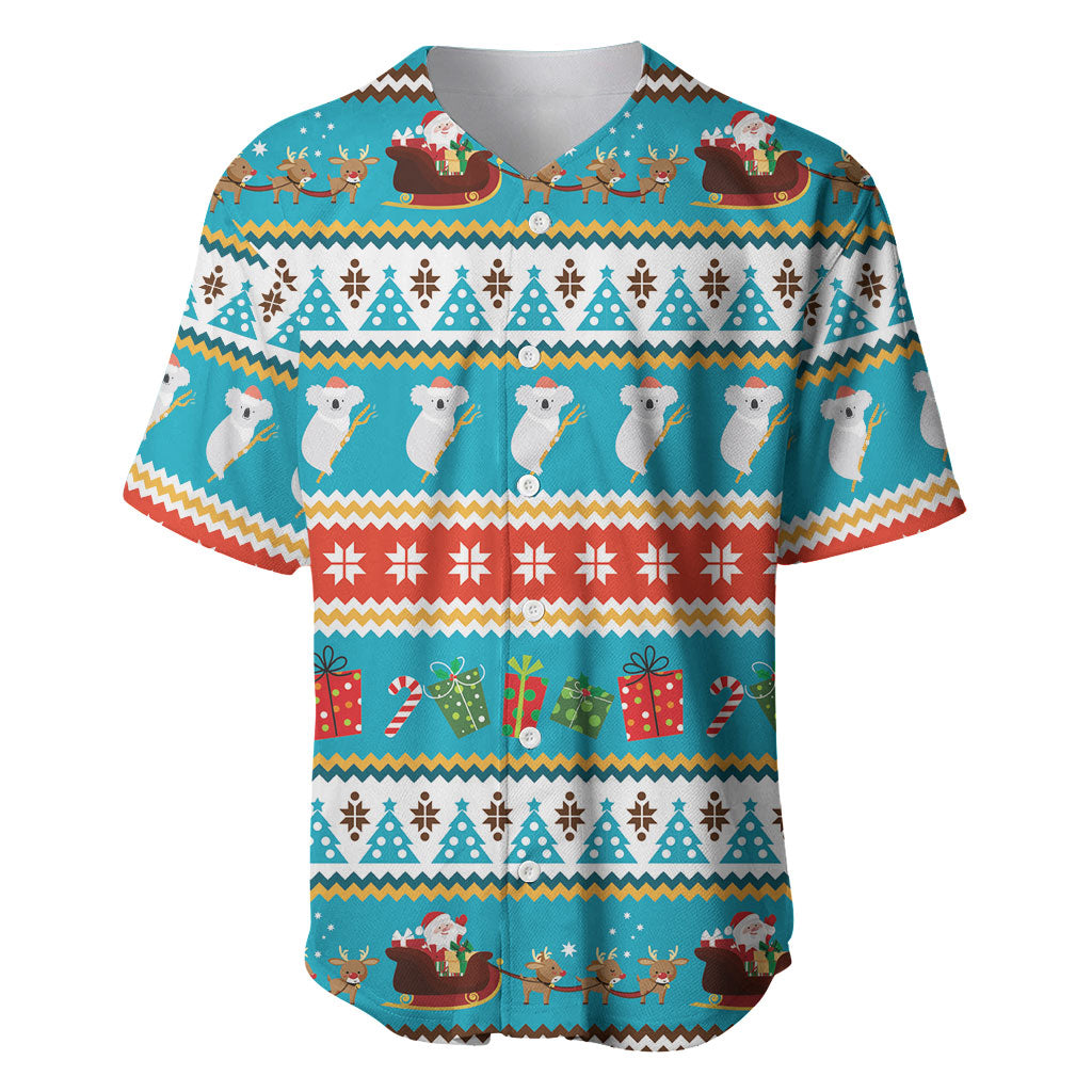 Australia Christmas Baseball Jersey Xmas Beach Vibes Teal