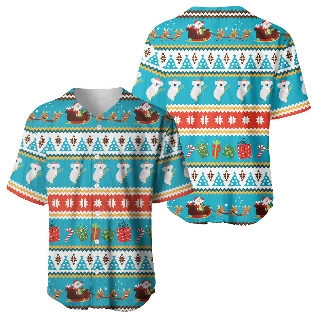 Australia Christmas Baseball Jersey Xmas Beach Vibes Teal