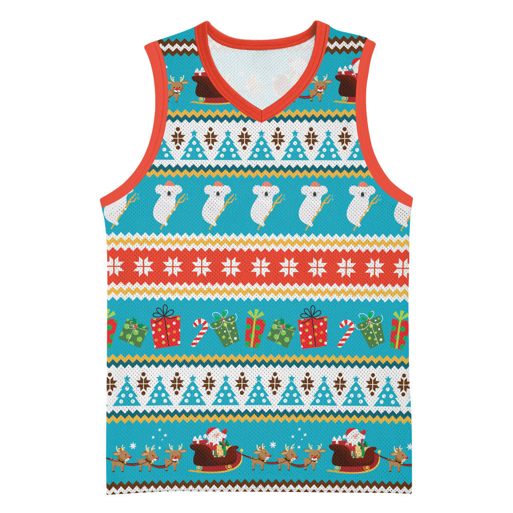 Australia Christmas Basketball Jersey Xmas Beach Vibes Teal