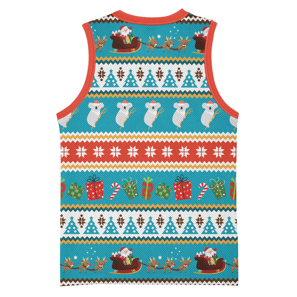 Australia Christmas Basketball Jersey Xmas Beach Vibes Teal