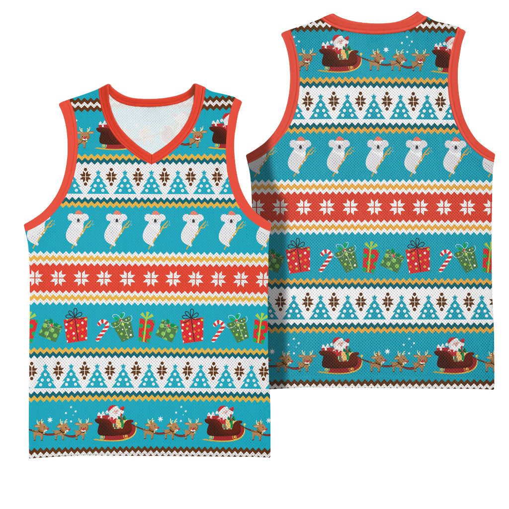 Australia Christmas Basketball Jersey Xmas Beach Vibes Teal