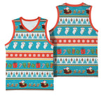 Australia Christmas Basketball Jersey Xmas Beach Vibes Teal