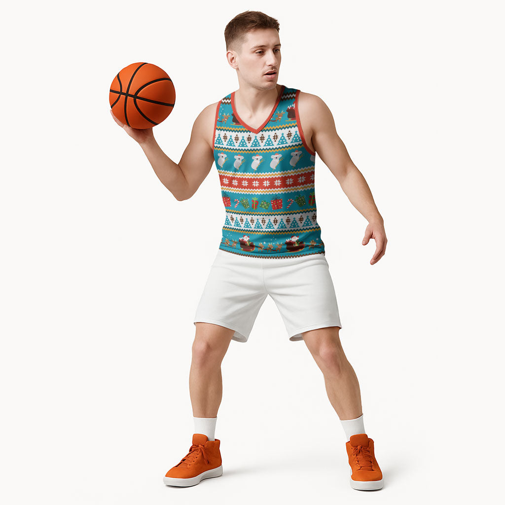 Australia Christmas Basketball Jersey Xmas Beach Vibes Teal