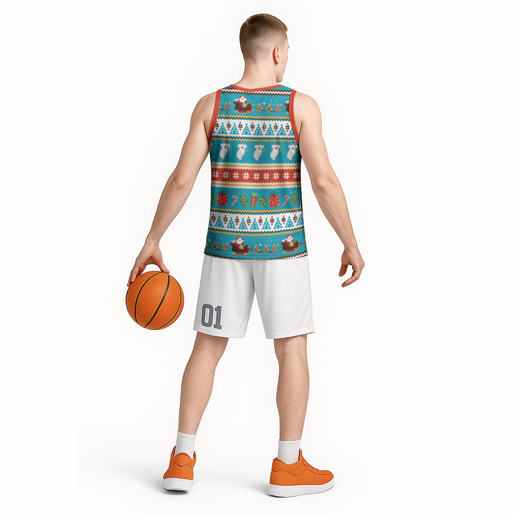 Australia Christmas Basketball Jersey Xmas Beach Vibes Teal