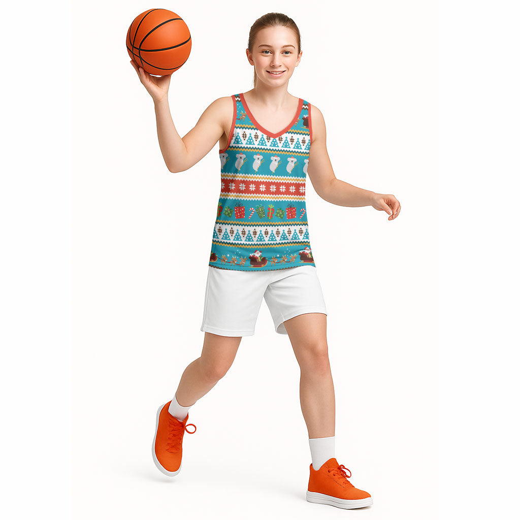 Australia Christmas Basketball Jersey Xmas Beach Vibes Teal