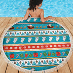 Australia Christmas Beach Blanket Xmas Beach Vibes Teal