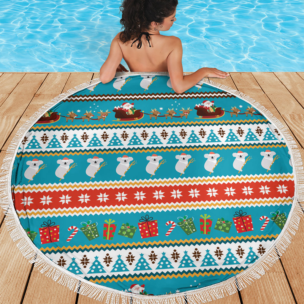 Australia Christmas Beach Blanket Xmas Beach Vibes Teal